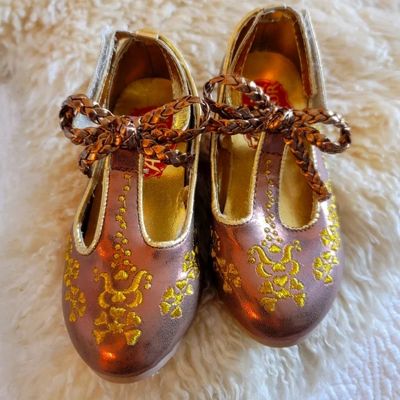 Disney Elena of Avalor Girl Costume Shoes Gold Metallic Heels For - Main Image